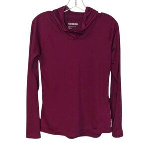 Reebok Cowl-Neck Speedwick Burgundy Hoodie - SZ S